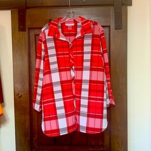 Business casual to jeans ….  Fun plaid Nygard blouse